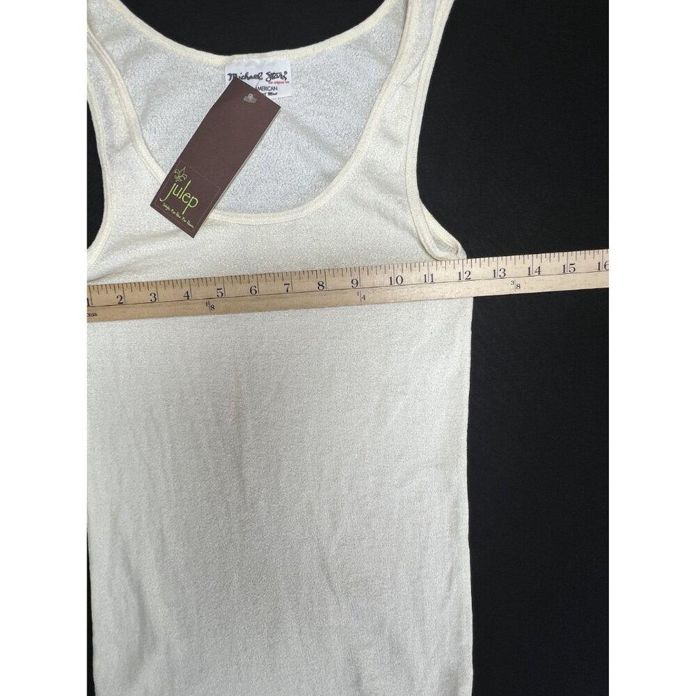 Michael Stars Womens One Size Boho Chic Preppy Cream Sleeveless Tank Top USA - Picture 3 of 10